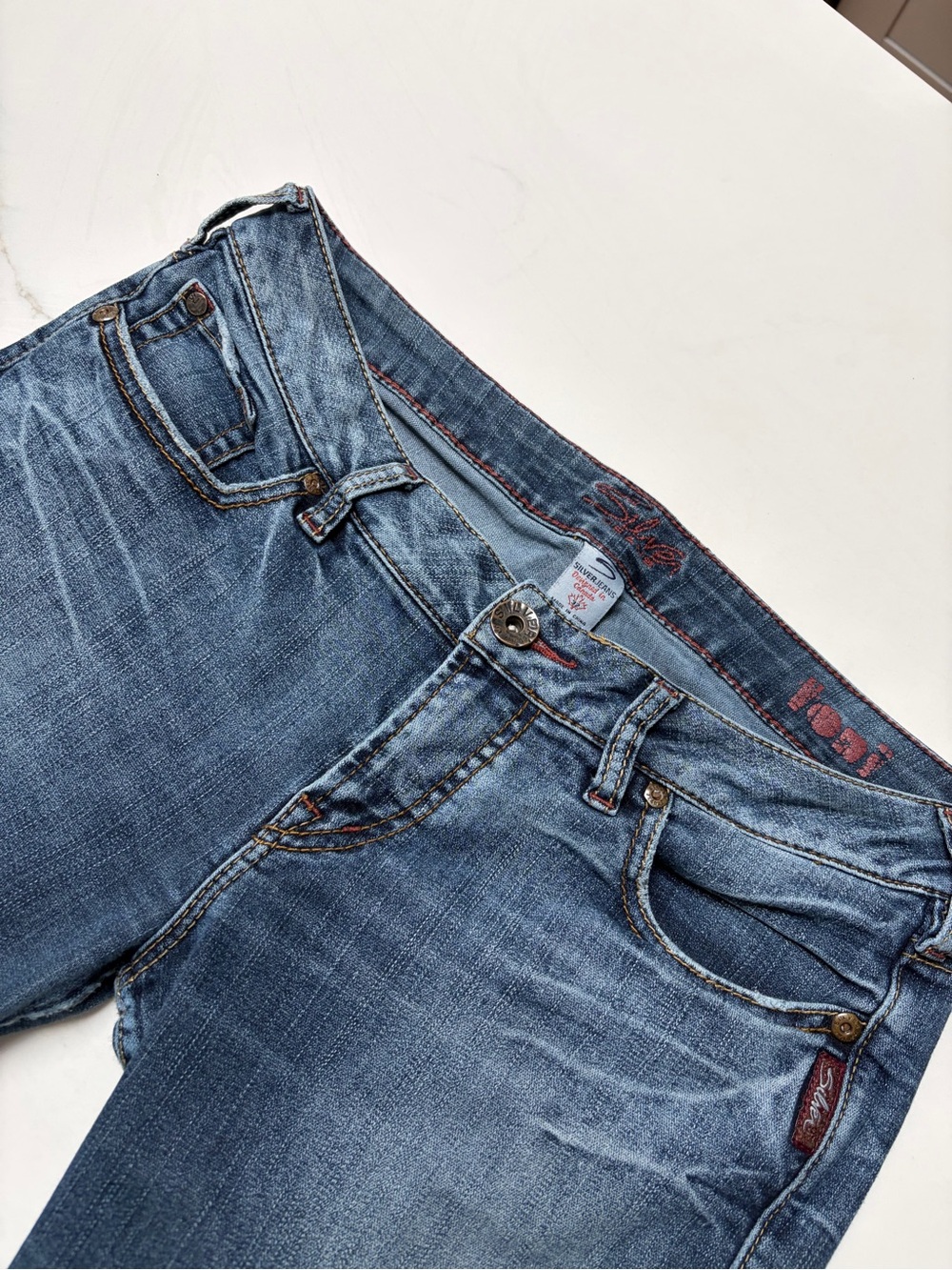 SILVER Low Rise Bootcut y2k Jeans
